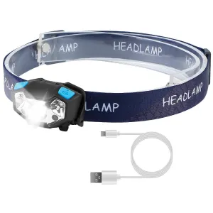 20000LM LED Headlamp USB Rechargeable Wave Motion Sensor Headlight