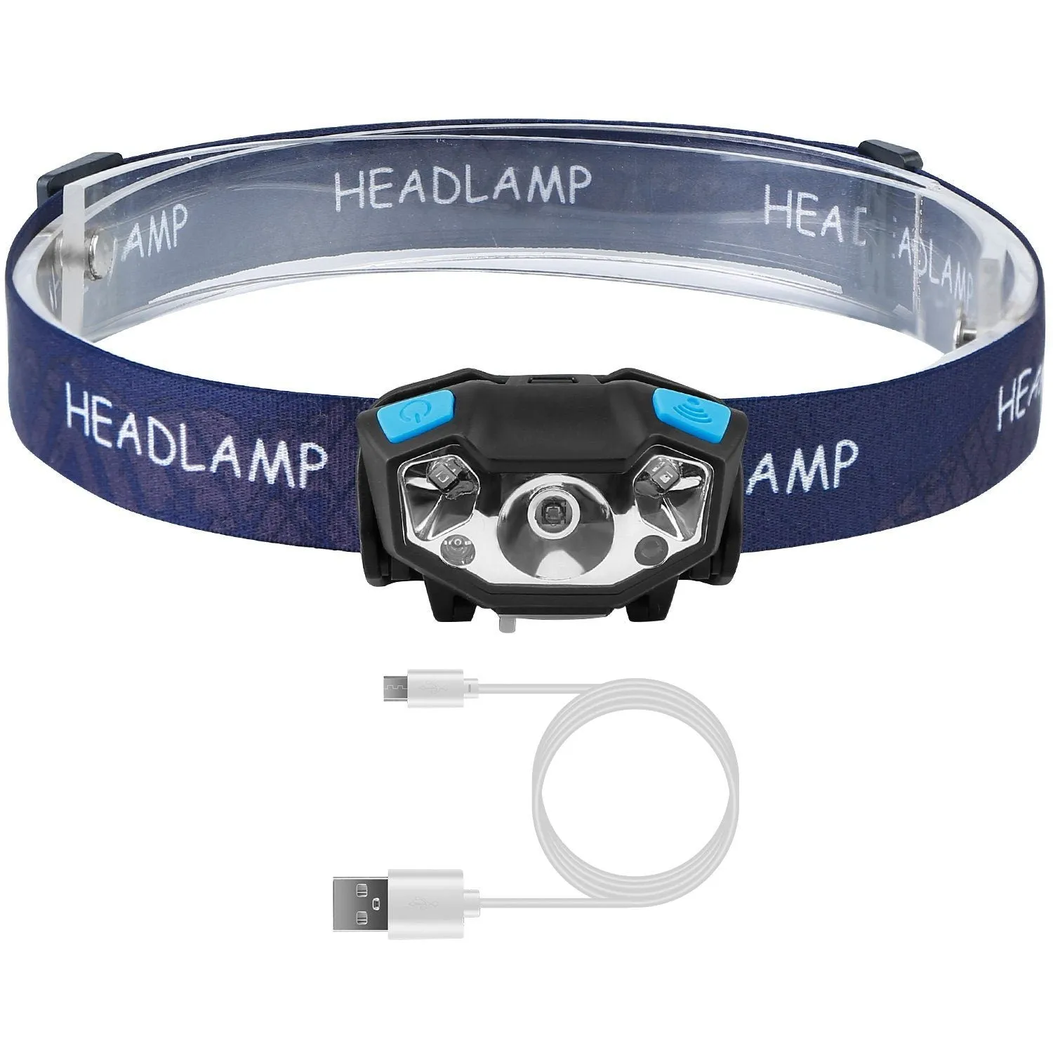 20000LM LED Headlamp USB Rechargeable Wave Motion Sensor Headlight