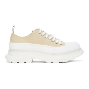 Alexander McQueen Tan Canvas Platform Sneakers