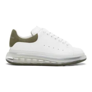 Alexander McQueen White and Khaki Clear Sole Oversized Sneakers