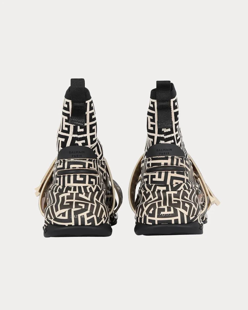 B-Bold Bicolor Knit & Suede Ivory High Top Sneakers