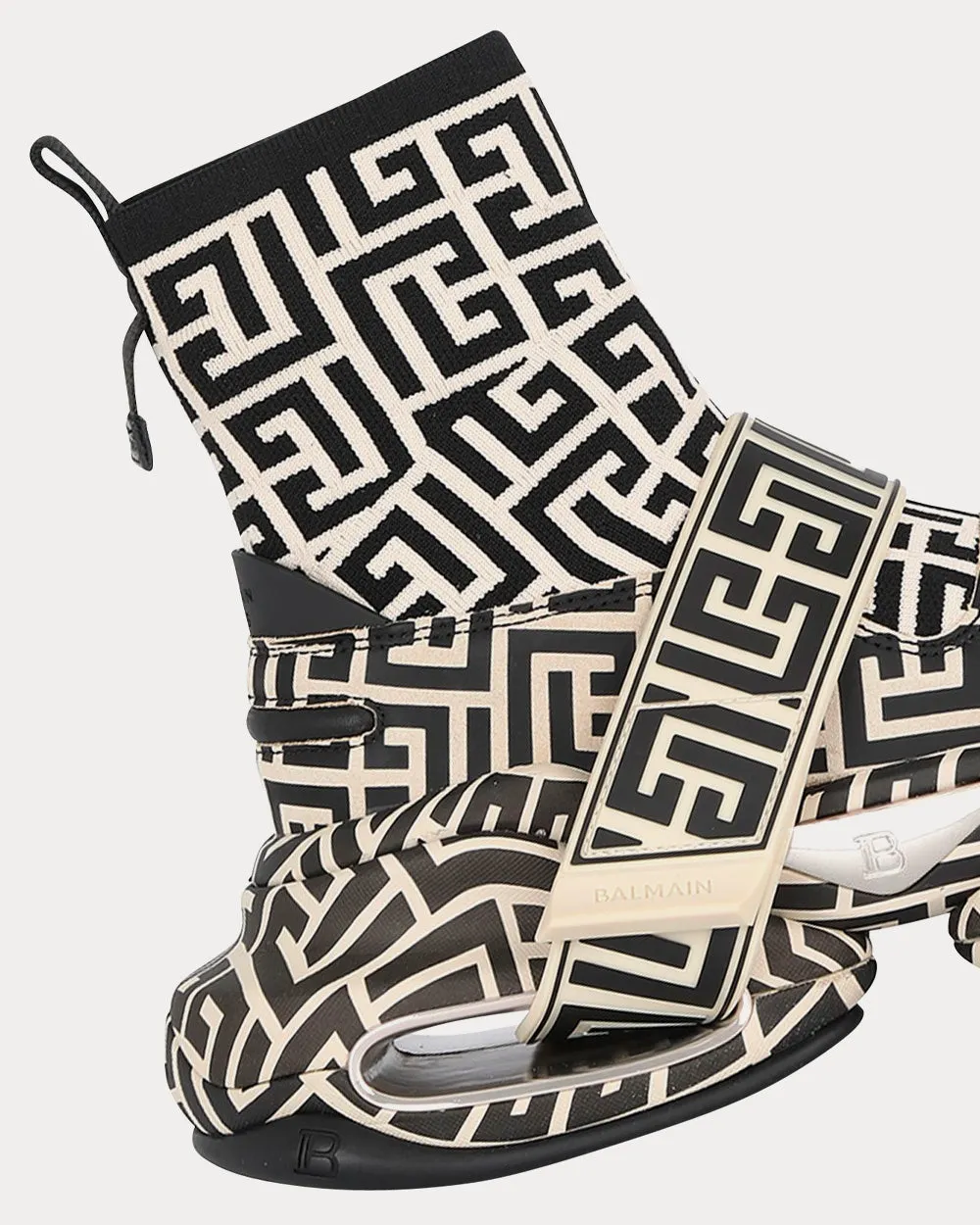 B-Bold Bicolor Knit & Suede Ivory High Top Sneakers