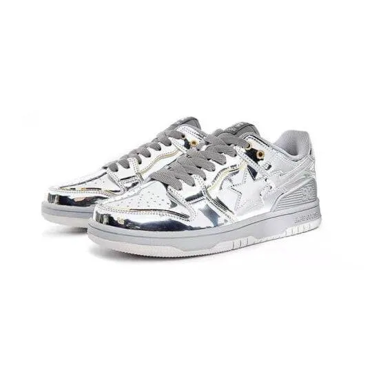 Bape Foil Bape STA Low Silver Shoes