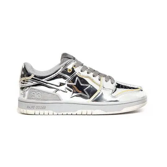 Bape Foil Bape STA Low Silver Shoes