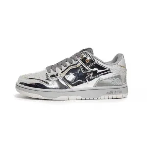 Bape Foil Bape STA Low Silver Shoes
