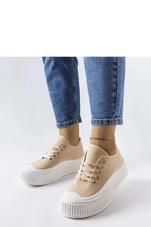 Beige platform sneakers