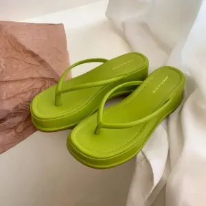 binfenxie  -  2024 Summer Platform Women Flip Flop Slippers Slip on Shoes Ladies Casual Wedges Female Outdoor Party Slides White Sandalias
