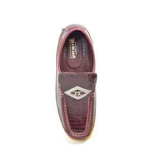 British Walkers Power Men's Burgundy and Gray Snake Skin Leather