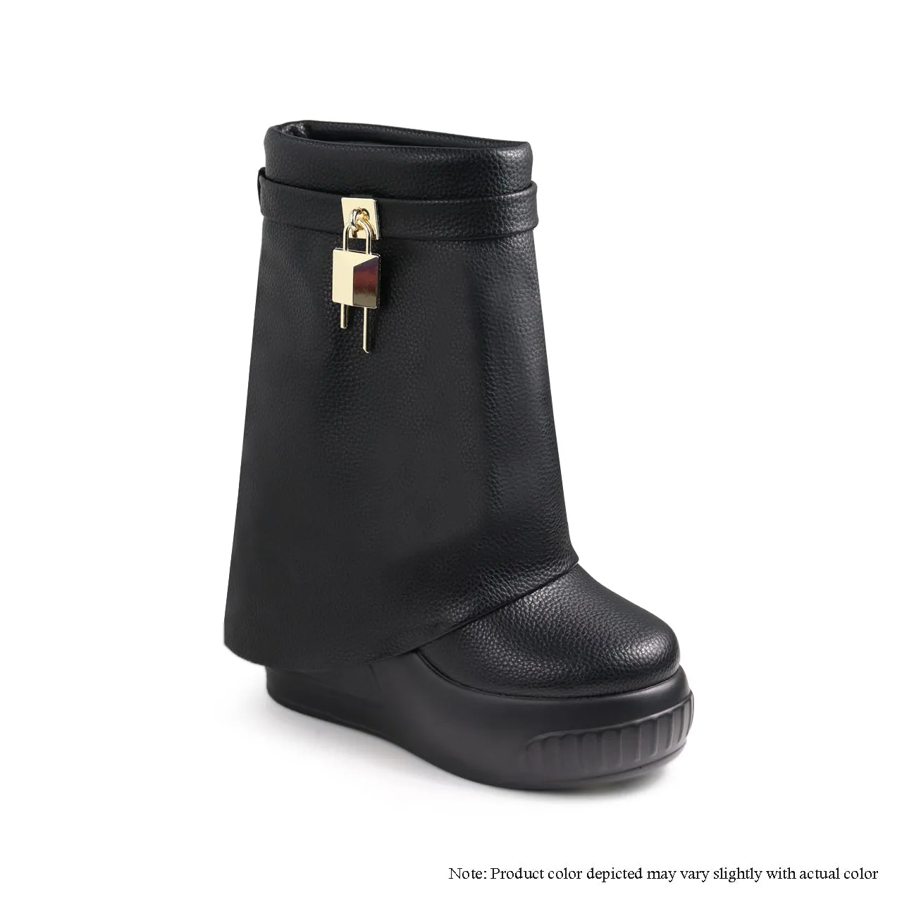 BROOK-1 DRAPEY BOOTIE SNEAKERS - BLACK