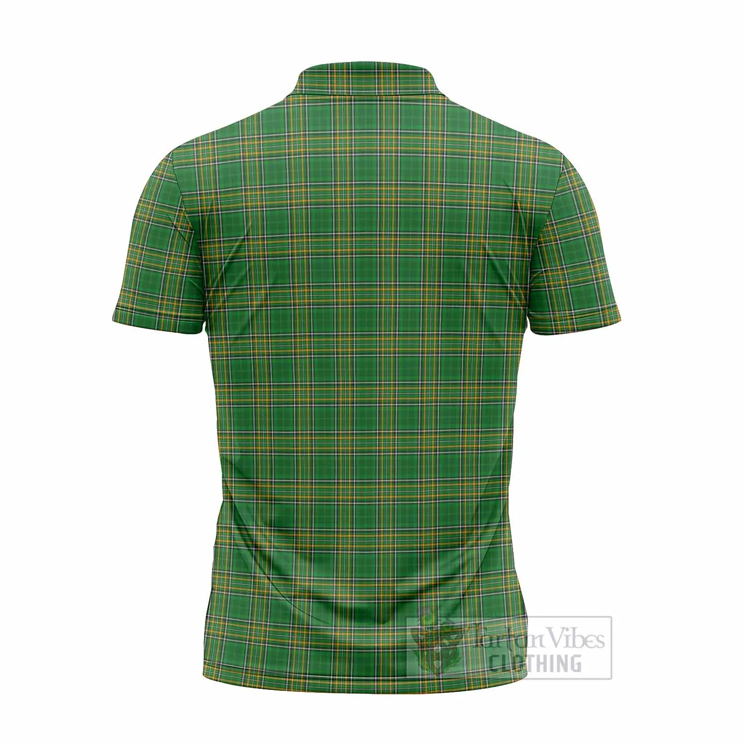 Bryne Irish Clan Tartan Zipper Polo Shirt with Coat of Arms