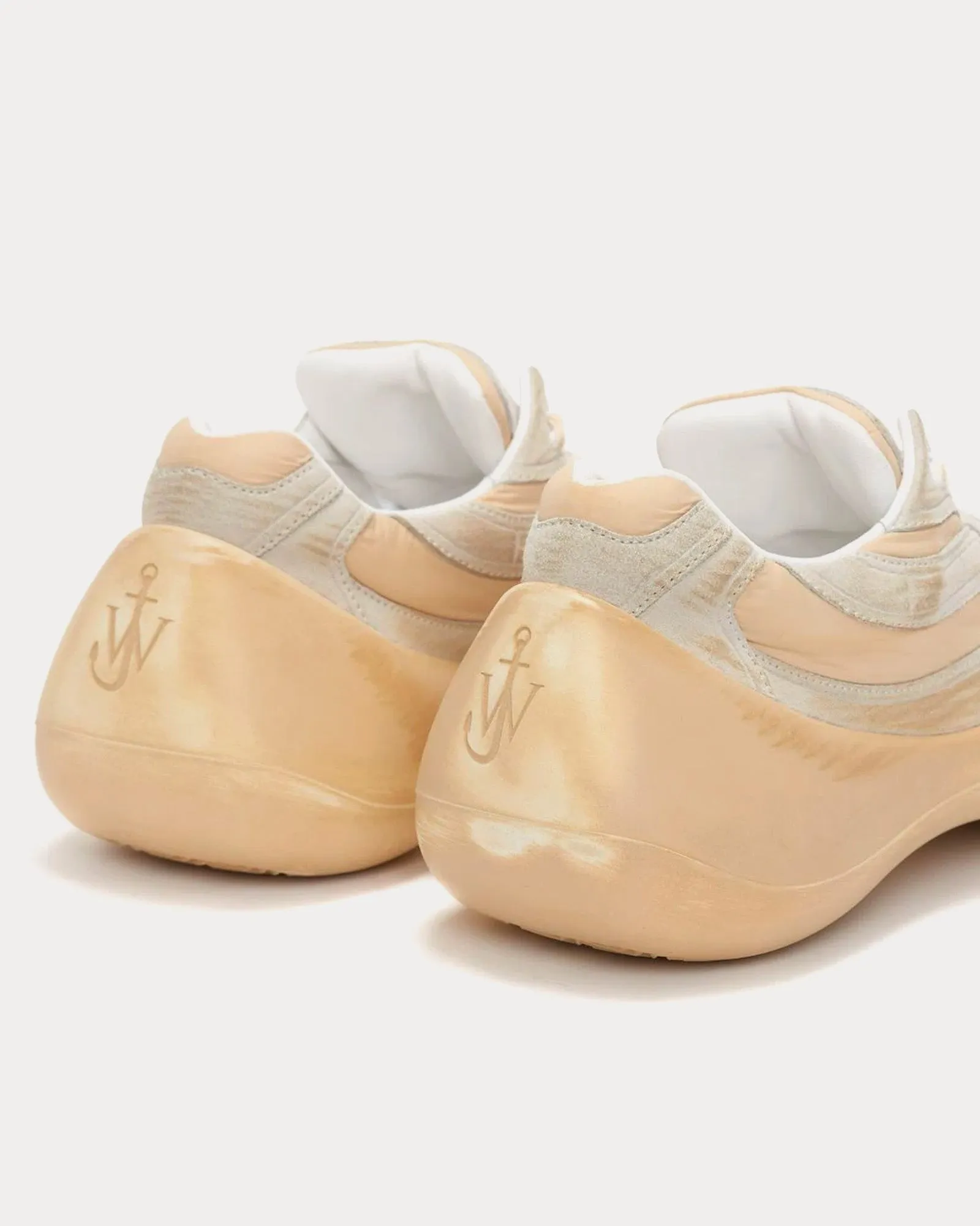 Bumper-Hike Distressed Ecru / Peach Orange Low Top Sneakers
