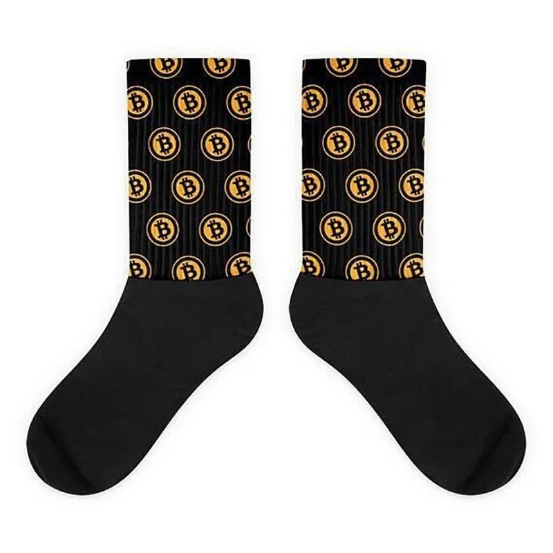 Buy this cool bitcon socks back and gold FREE SHIPPING