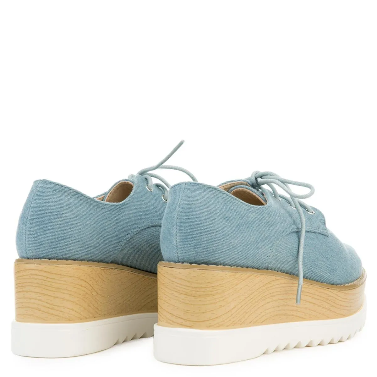 Cape Robbin Fara-2 Blue Platform Dress Shoe Denim