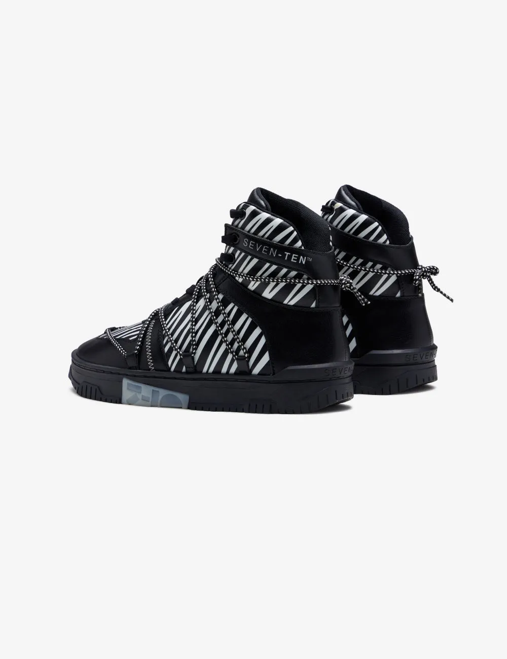 Celeb Spotted - 717 black white graphic high-top sneaker
