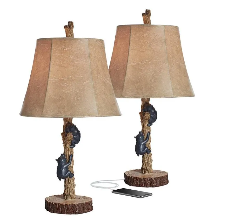Climbing Bears Cubs USB Lamp Set