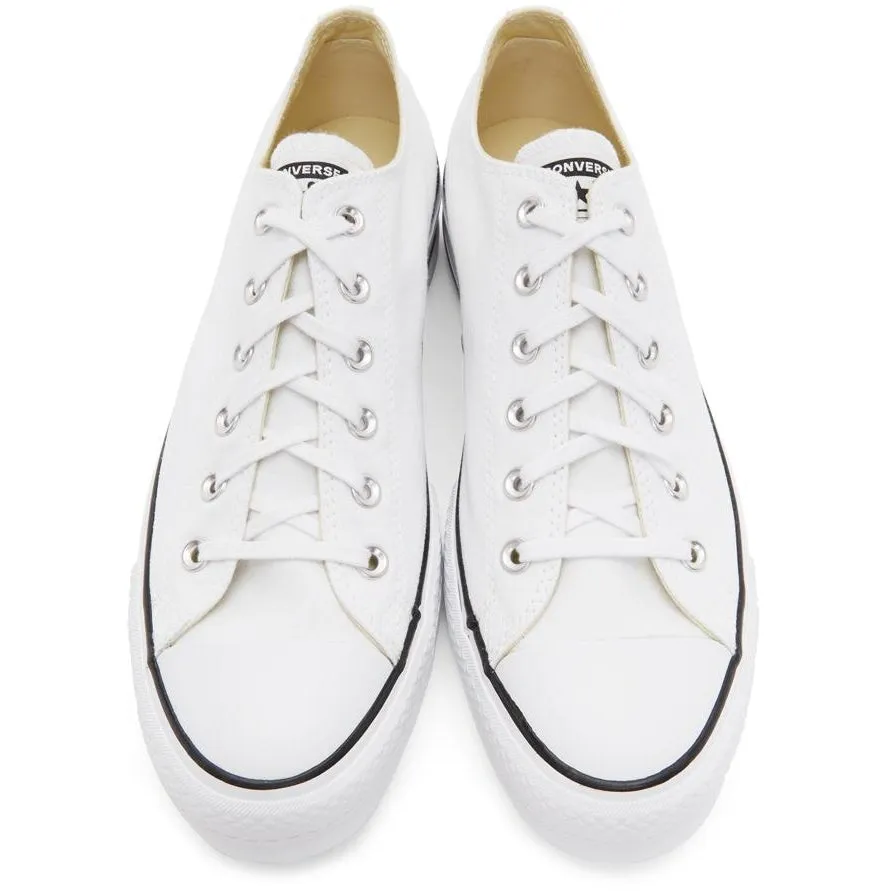 Converse White Leather Chuck Taylor All Star Lift Low Sneakers