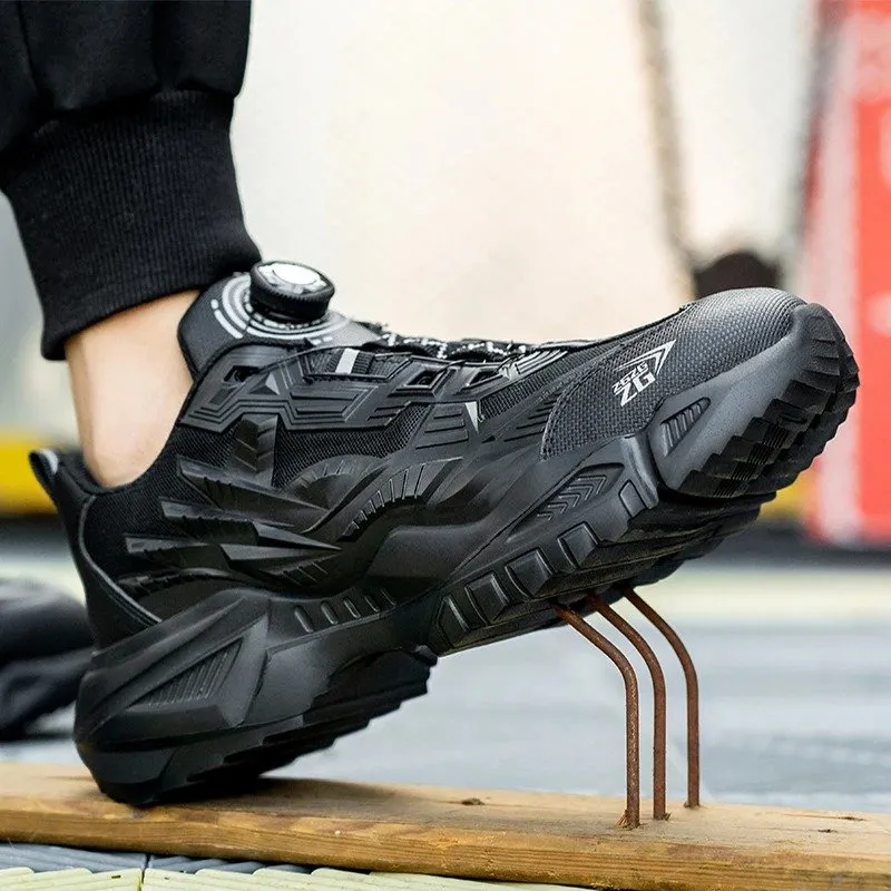 Cuzcare Orthopedic Shoes Men Plus Size Sports Sneakers Steel Toe Rotary Button Stylish
