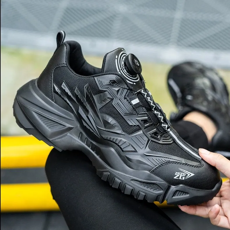 Cuzcare Orthopedic Shoes Men Plus Size Sports Sneakers Steel Toe Rotary Button Stylish