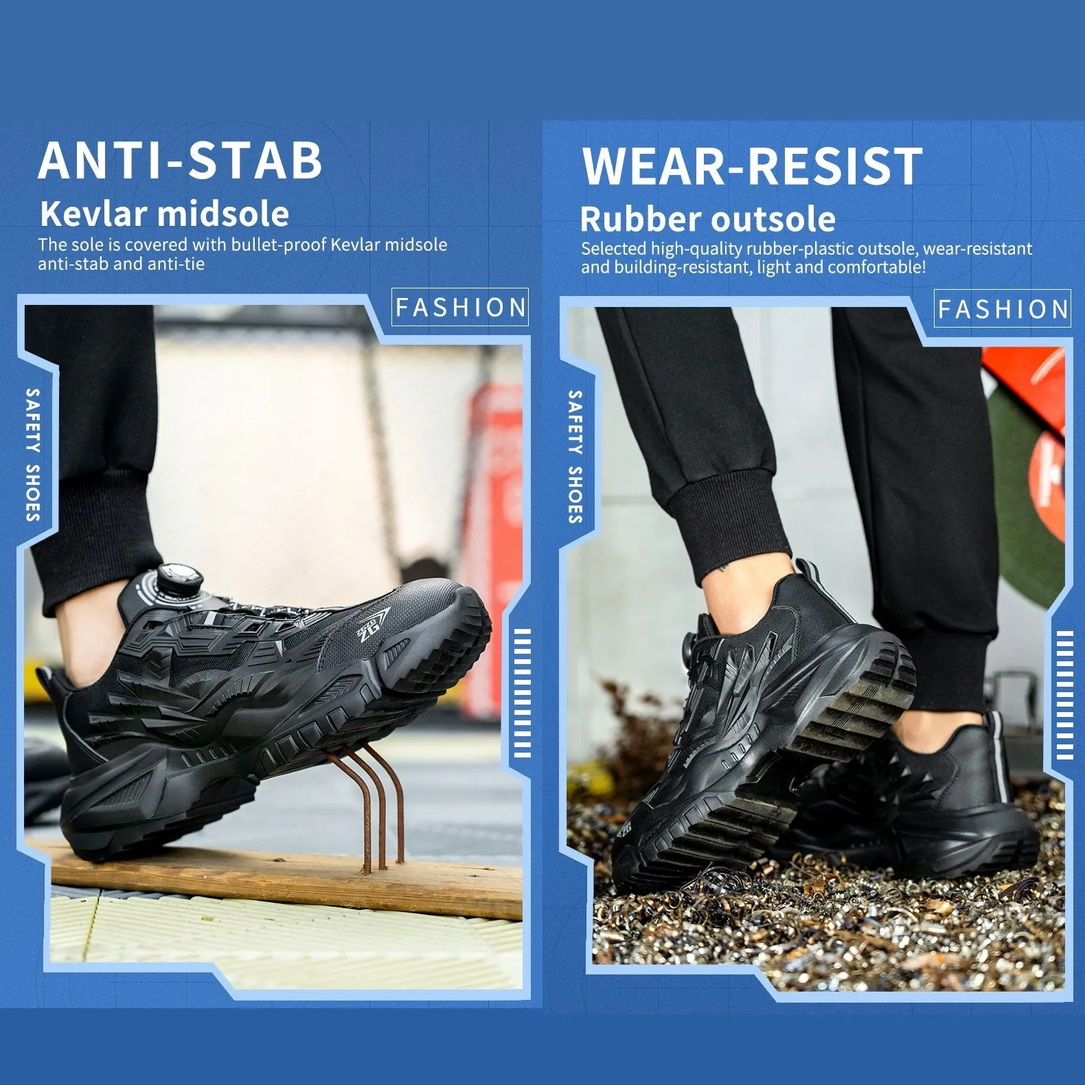 Cuzcare Orthopedic Shoes Men Plus Size Sports Sneakers Steel Toe Rotary Button Stylish