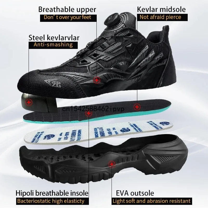 Cuzcare Orthopedic Shoes Men Plus Size Sports Sneakers Steel Toe Rotary Button Stylish