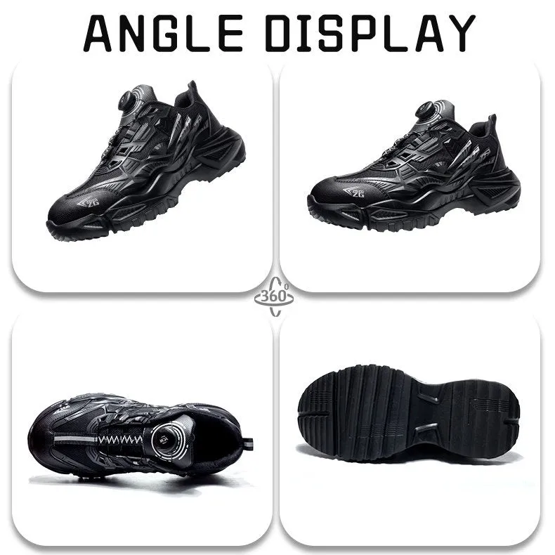 Cuzcare Orthopedic Shoes Men Plus Size Sports Sneakers Steel Toe Rotary Button Stylish