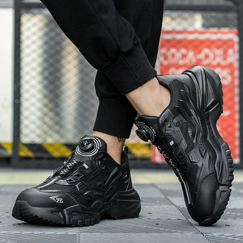 Cuzcare Orthopedic Shoes Men Plus Size Sports Sneakers Steel Toe Rotary Button Stylish