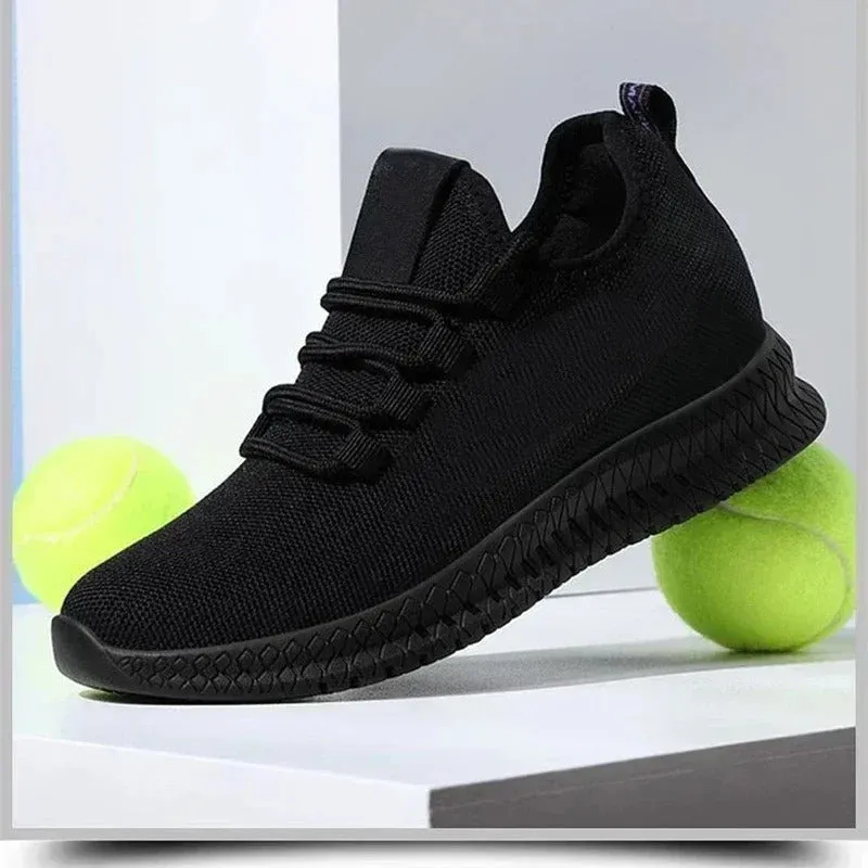 Delilah - Breathable Black Platform Sneakers for Women