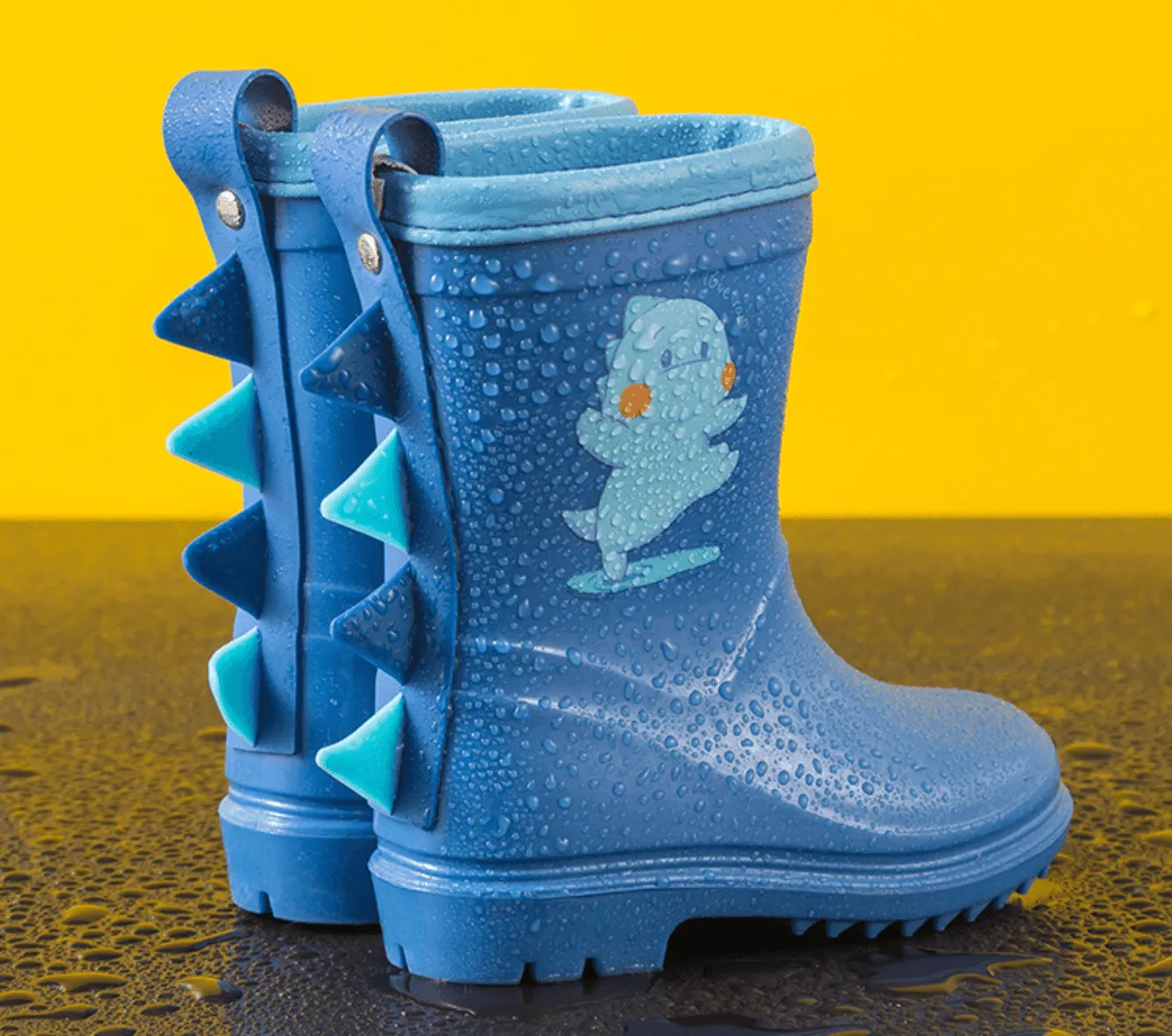 Dinosaur Kids Gumboots (1-6 years) - Blue | Purple