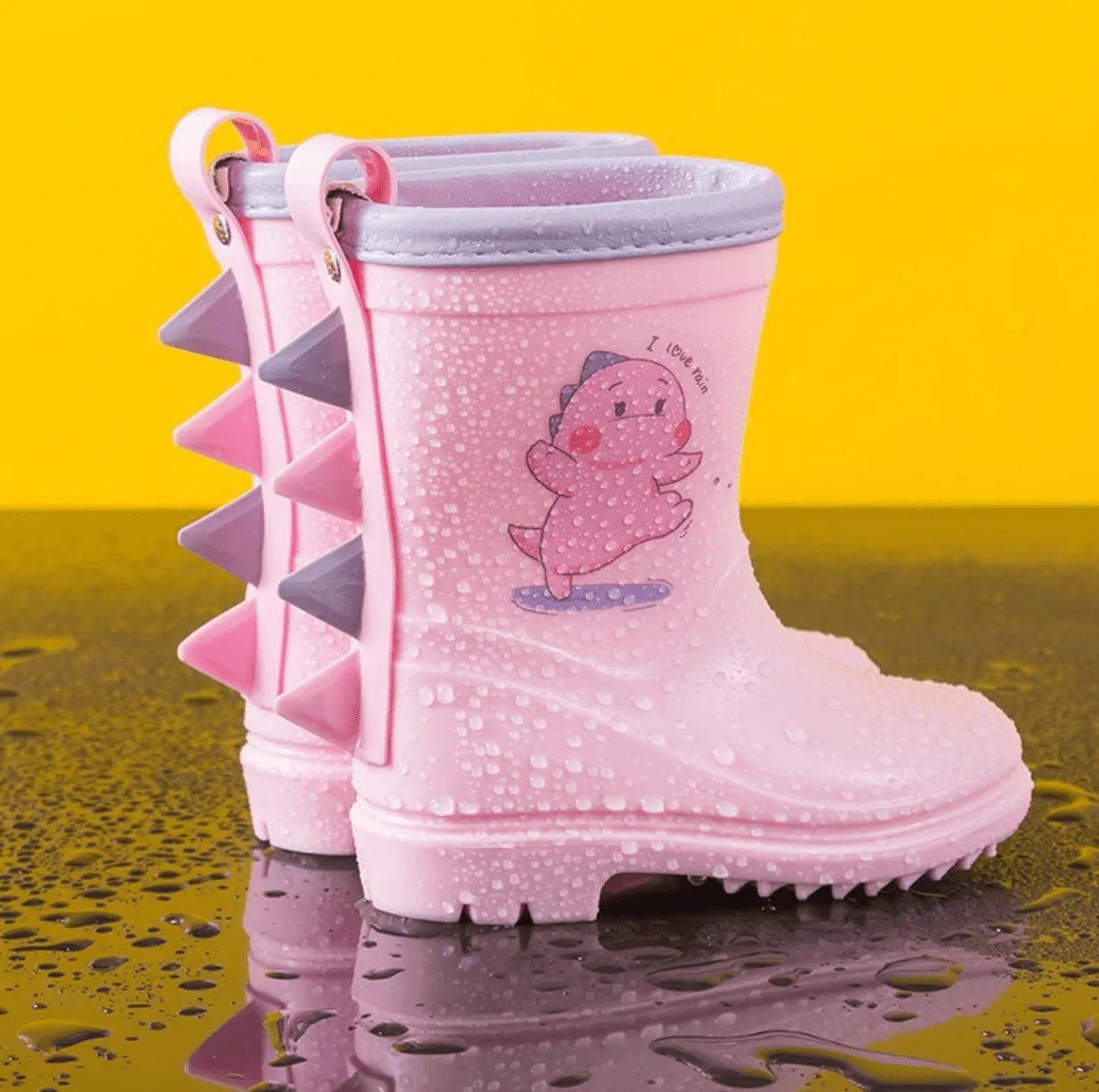 Dinosaur Kids Gumboots (1-6 years) - Blue | Purple