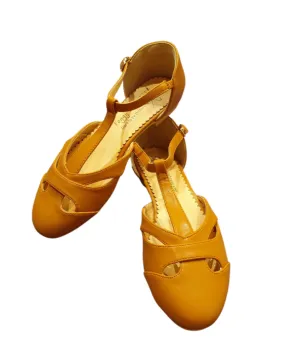 Edith Closed Toe Flat T Bar Shoes In Tan Brown Only  36(3) 39(6) & 40(6.5) Left