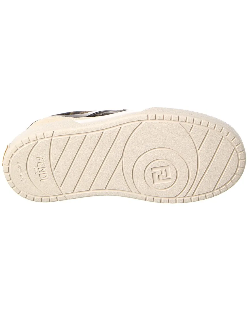 FENDI Match FF Jacquard & Suede Platform Sneaker