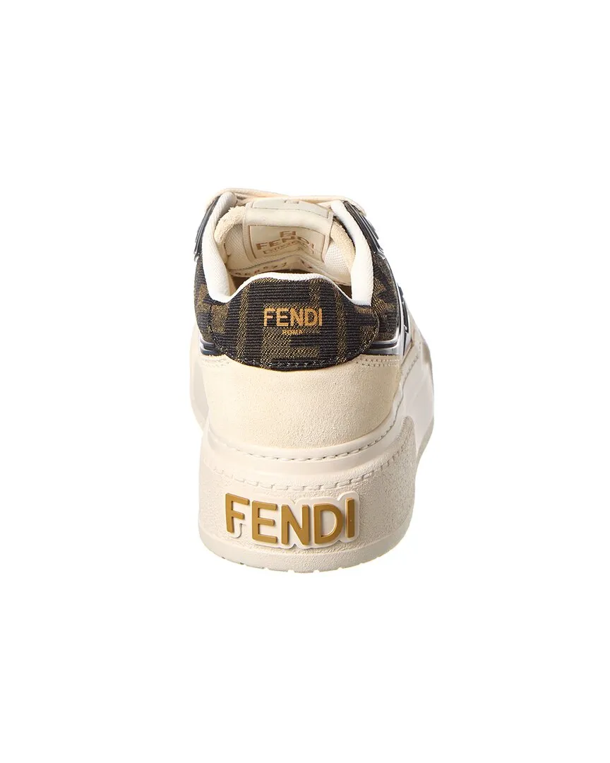 FENDI Match FF Jacquard & Suede Platform Sneaker