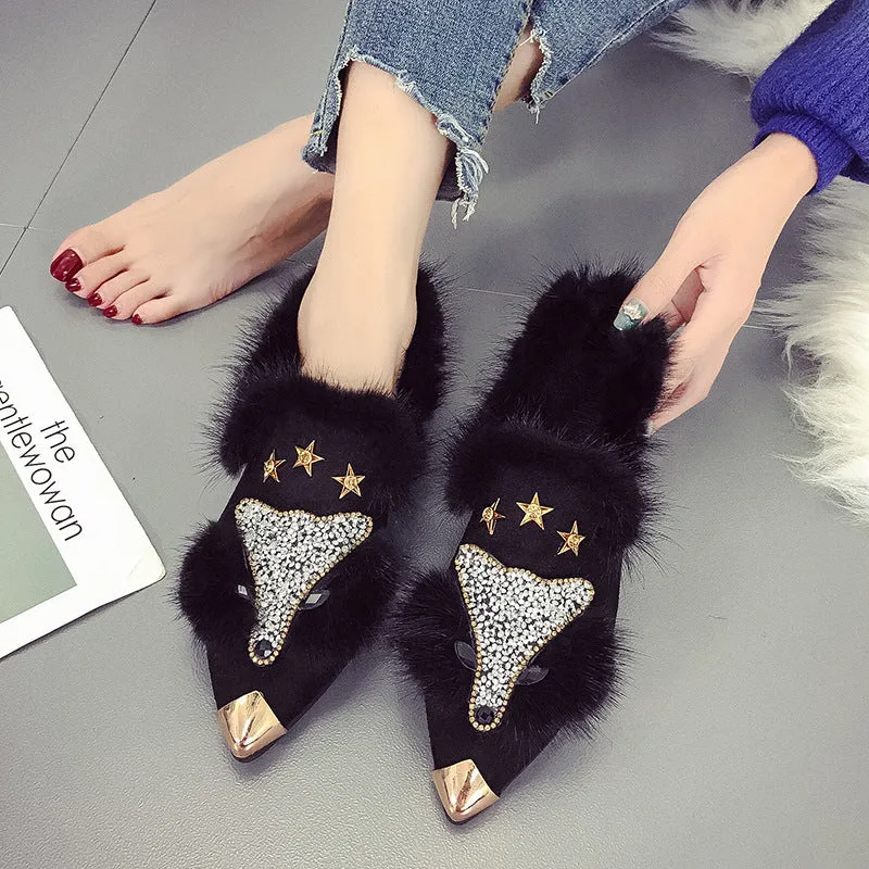 Foxy Fashionable Fur sandal's shoes | Brodtica.com