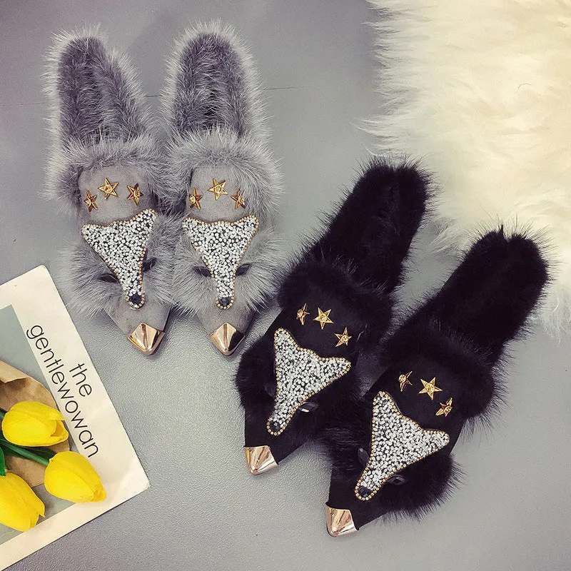 Foxy Fashionable Fur sandal's shoes | Brodtica.com