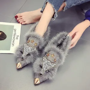 Foxy Fashionable Fur sandal's shoes | Brodtica.com