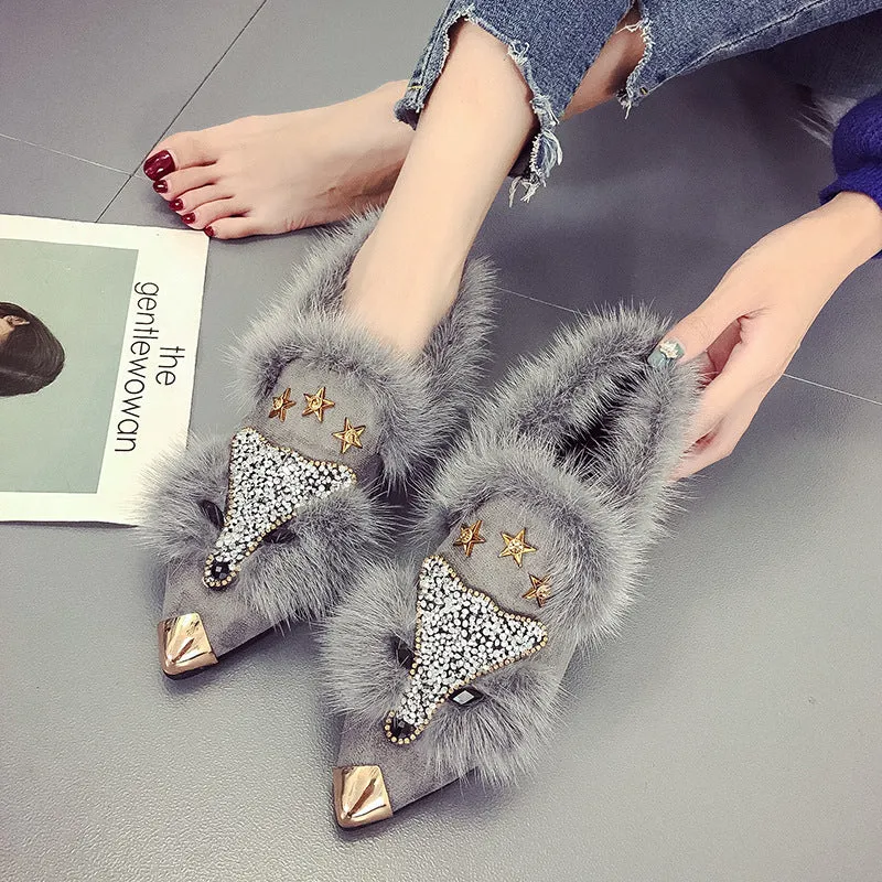 Foxy Fashionable Fur sandal's shoes | Brodtica.com