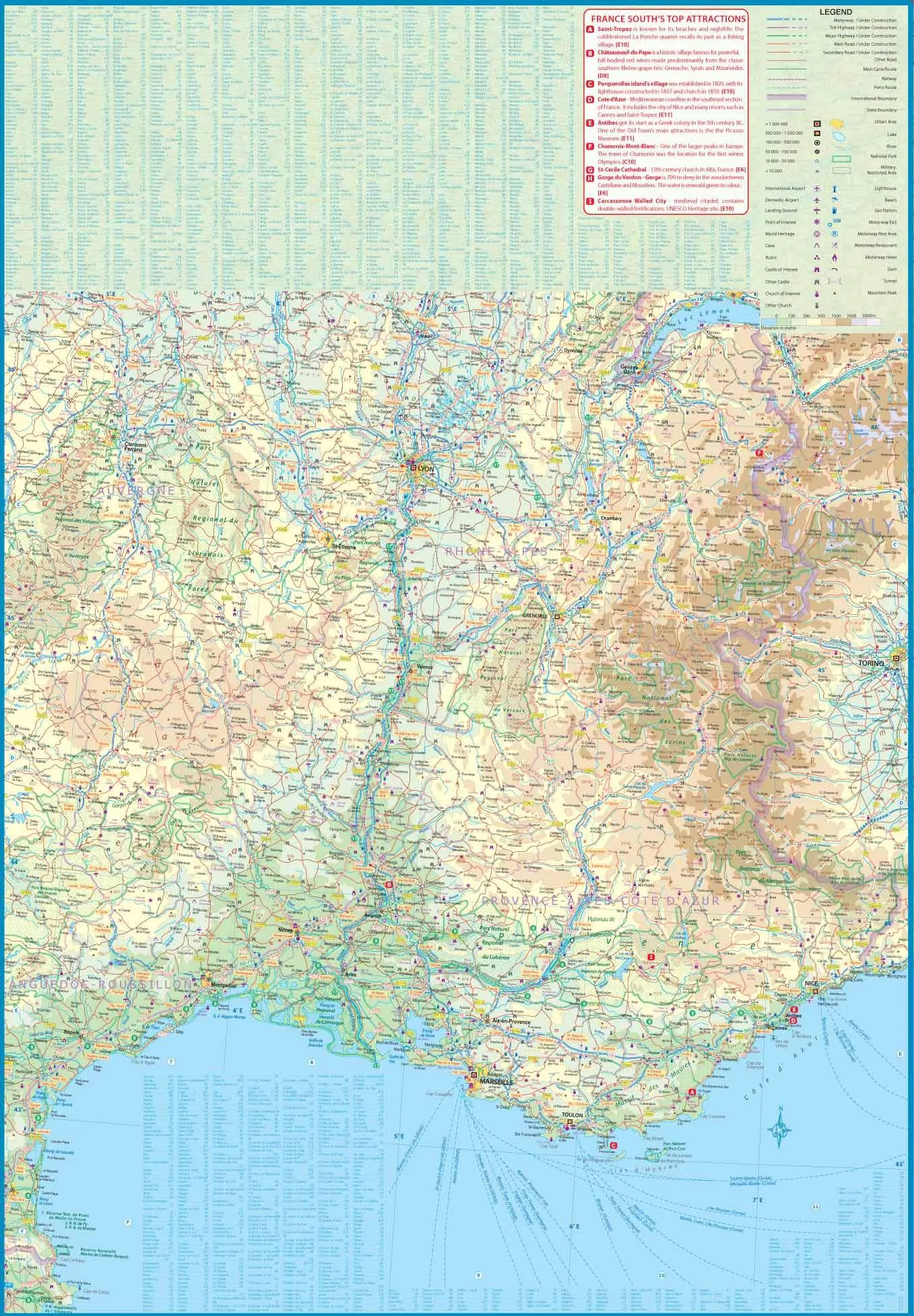 France South Rail & Bike Road Map by ITMB (2020)