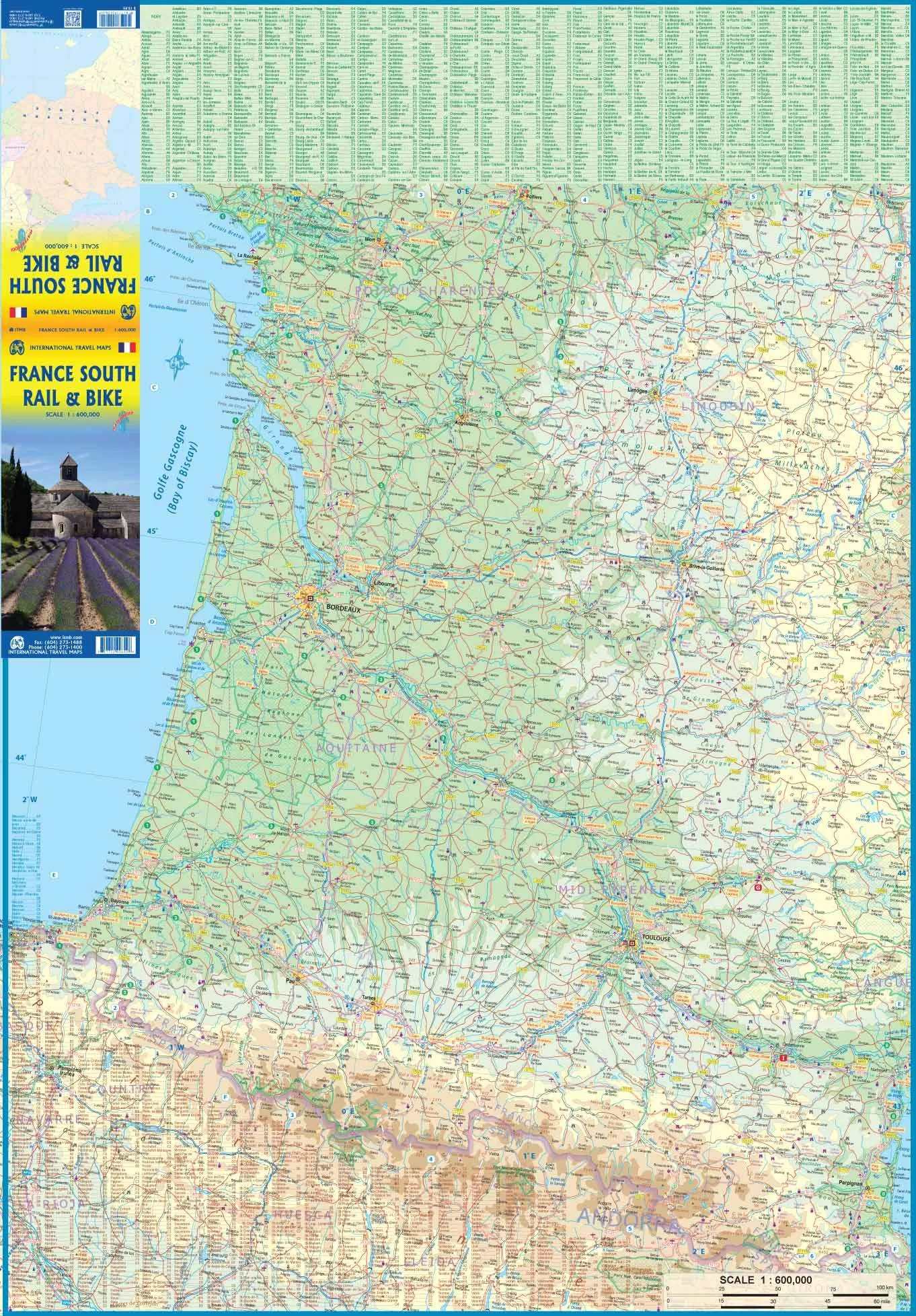 France South Rail & Bike Road Map by ITMB (2020)