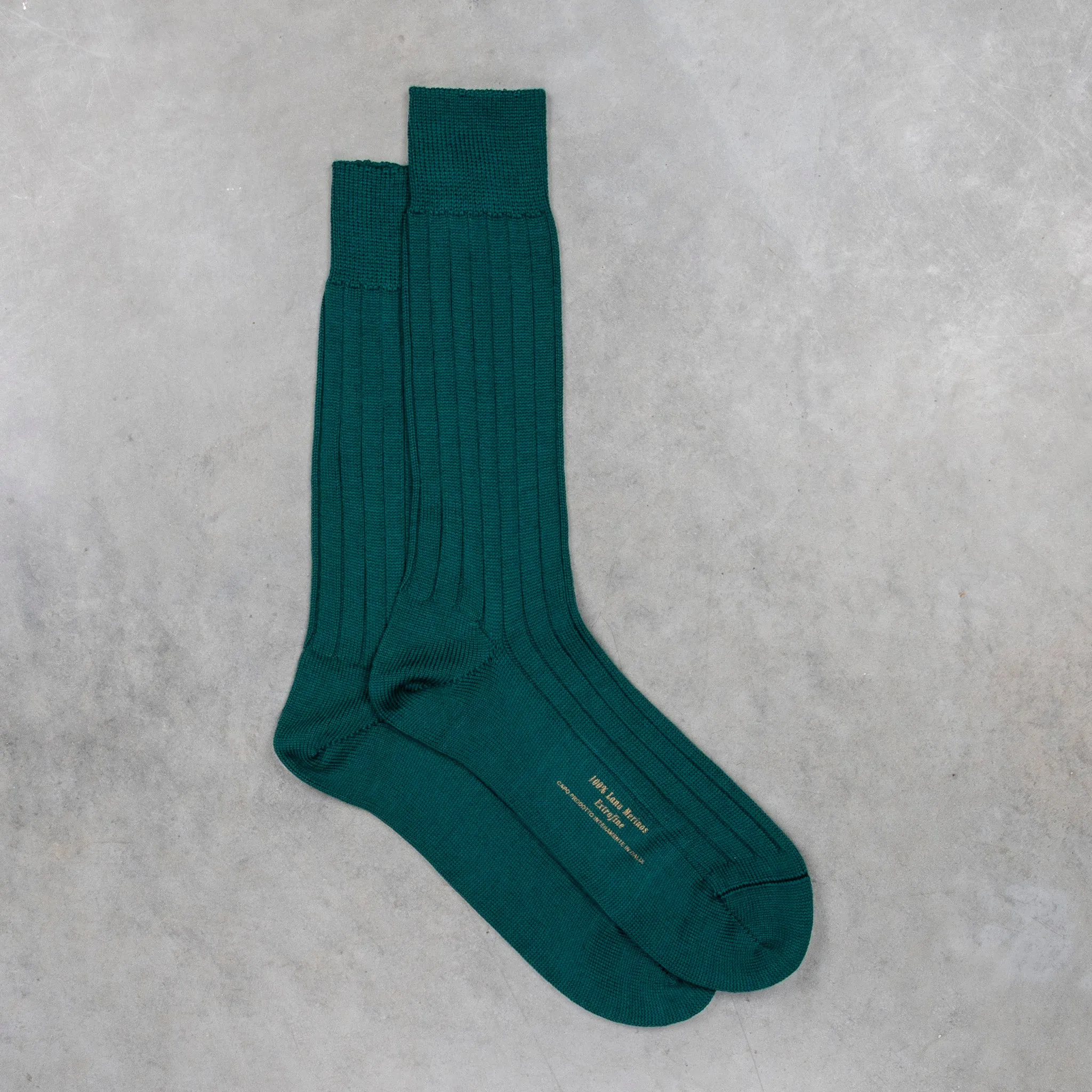 Frans Boone Socks Pura Lana Merinos Pesante Reseda