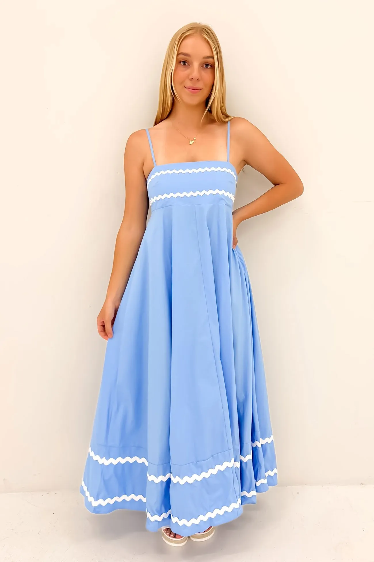 Gemma Maxi Dress Blue White
