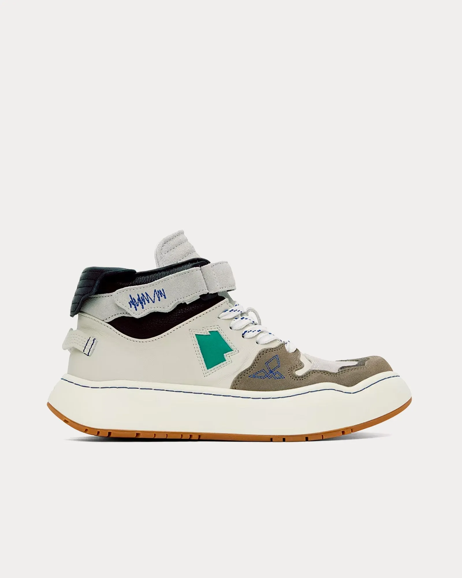 Log Khalif Grey / Green Low Top Sneakers