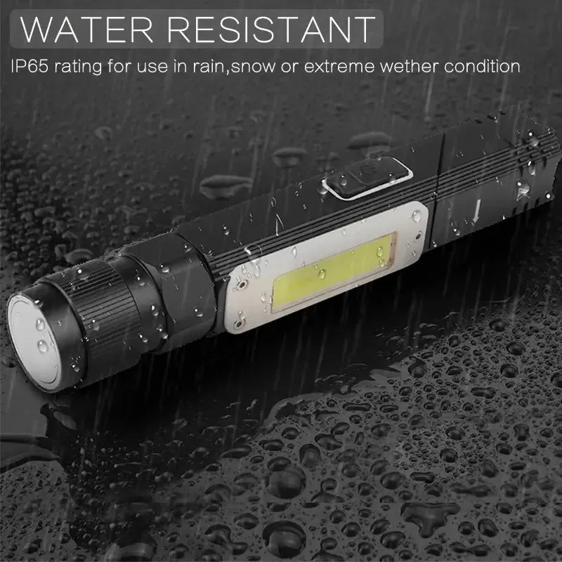 Magnetic LED Flashlight Ultra Bright Waterproof COB Light USB Rechargeable Torch Tail  Magnet Work Light 90 Degrees Rotation