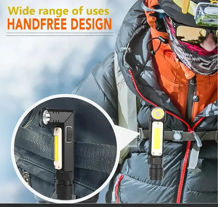 Magnetic LED Flashlight Ultra Bright Waterproof COB Light USB Rechargeable Torch Tail  Magnet Work Light 90 Degrees Rotation