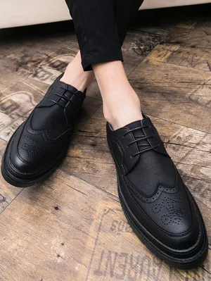 Men Lace-up Front Wingtip Brogue Shoes