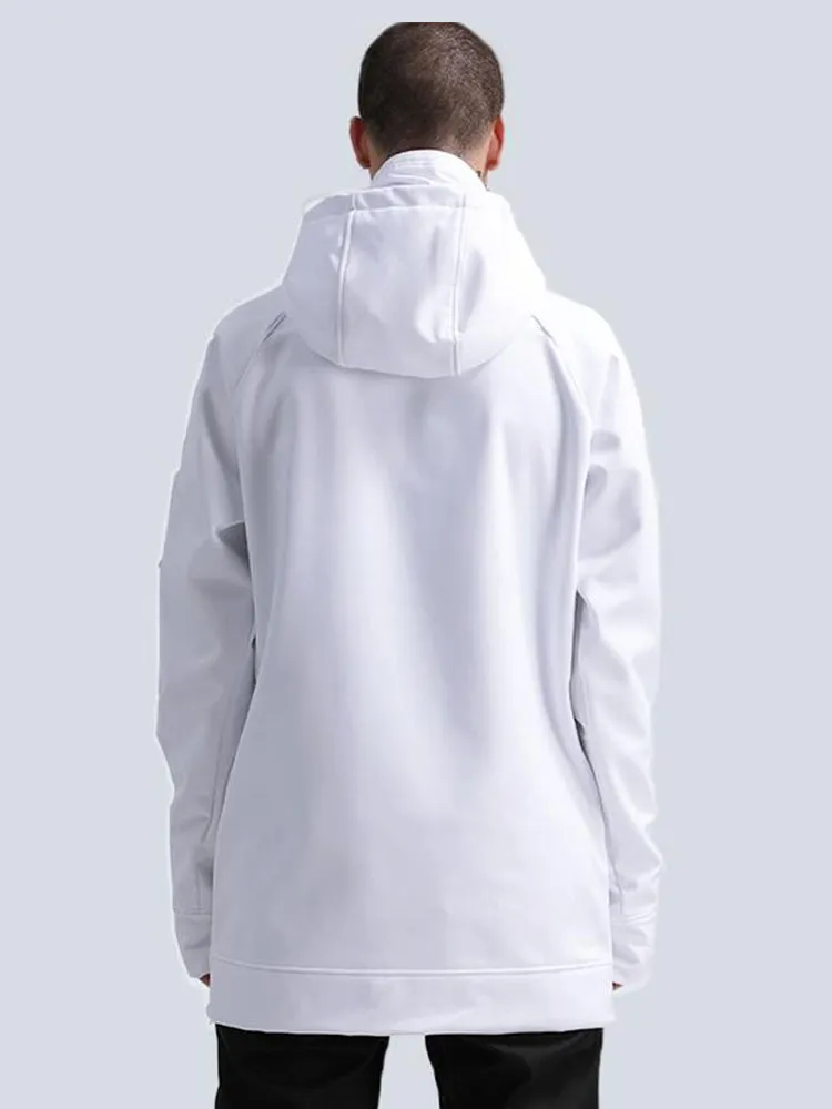 Men's White Snowboard Hoodie