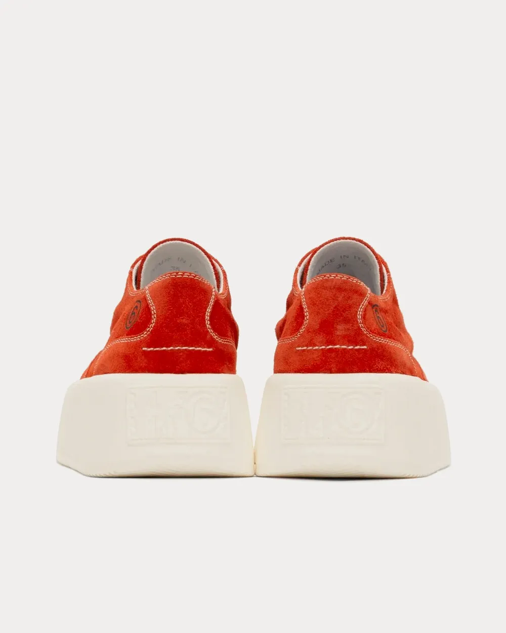 MM6 Platform Suede Red Low Top Sneakers