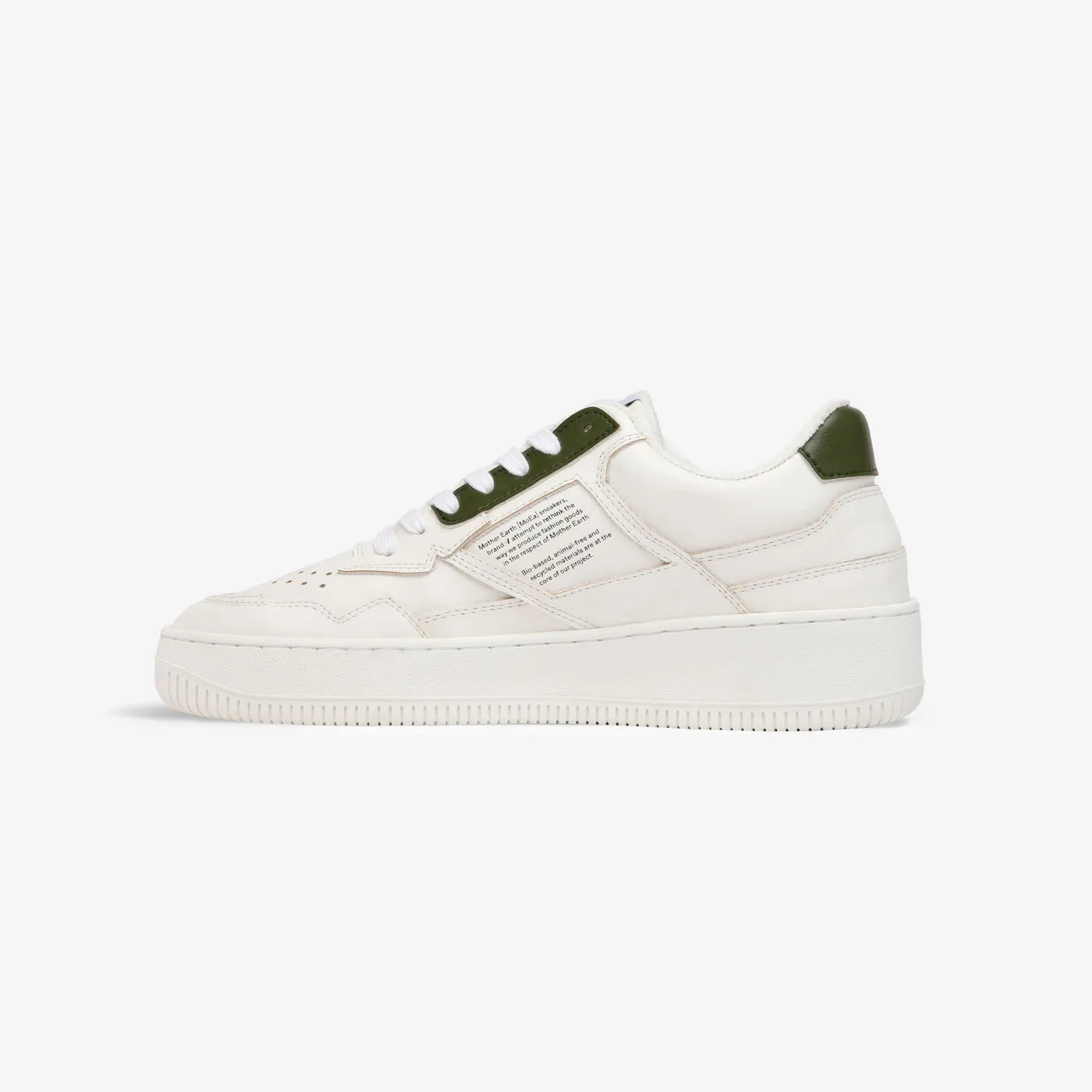 MoEa | GEN1 Cactus Vegan Sneakers | White & Green