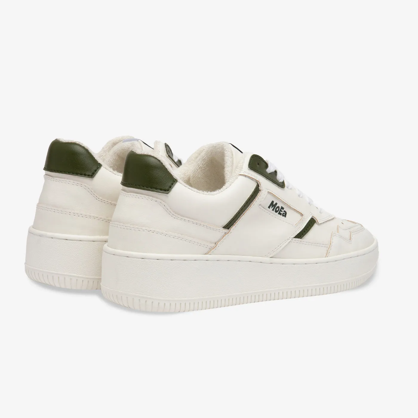 MoEa | GEN1 Cactus Vegan Sneakers | White & Green