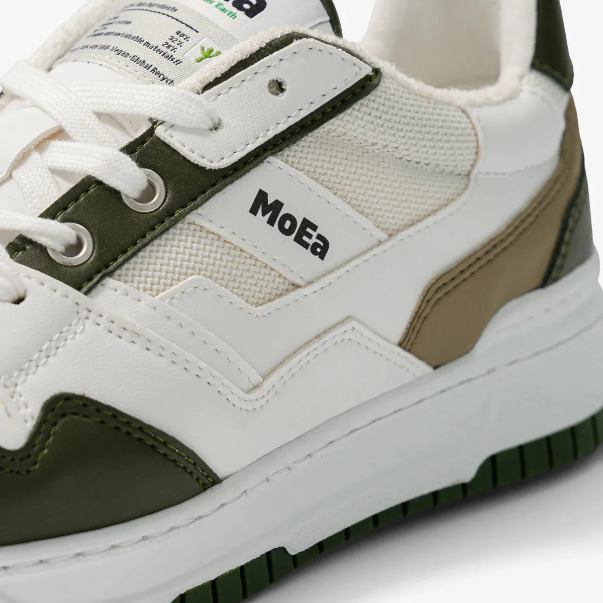 MoEa | GEN2 Sport Cactus Vegan Sneakers | Green & White