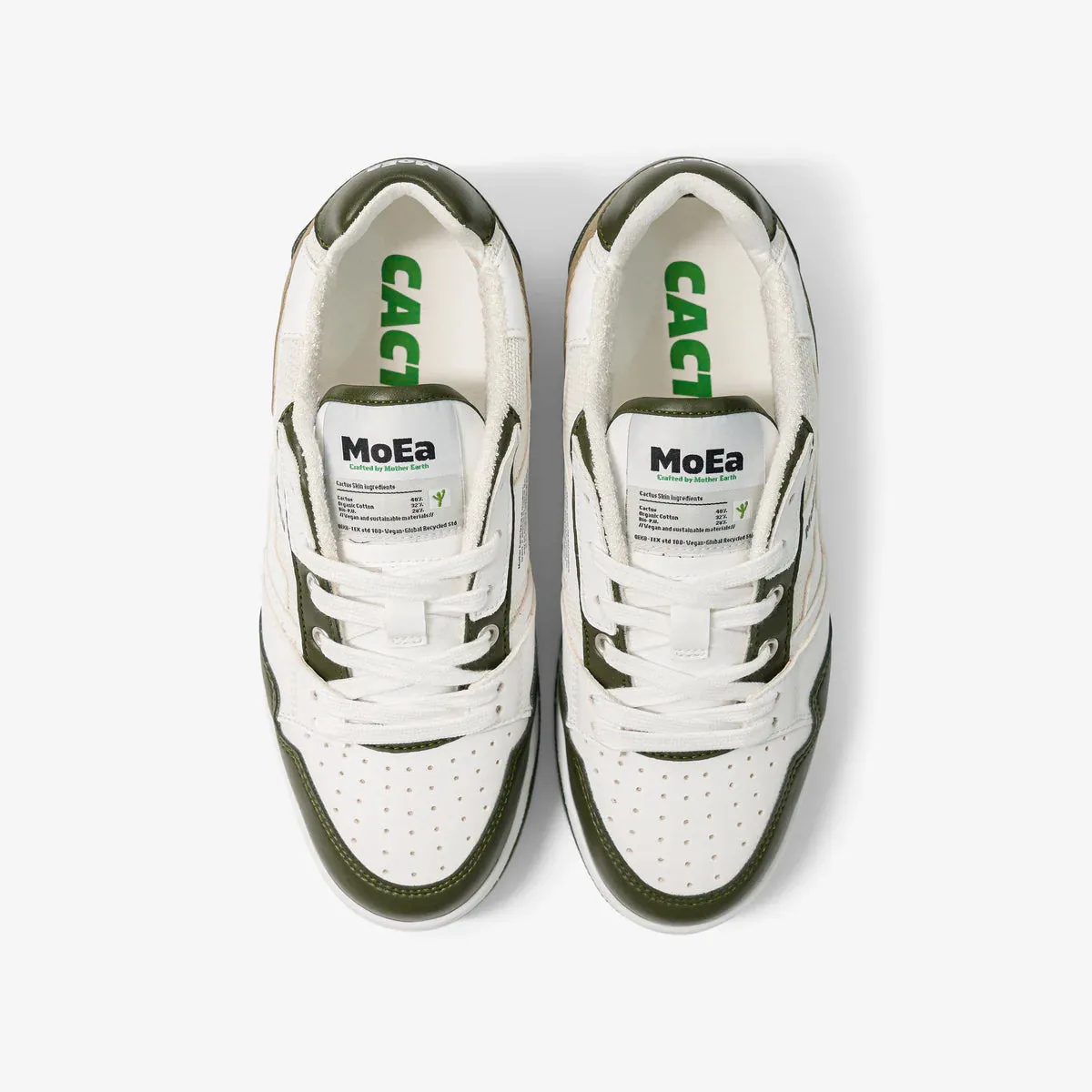 MoEa | GEN2 Sport Cactus Vegan Sneakers | Green & White